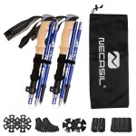 Btons de randonne tlescopiques - pliable, antidrapant et antichoc, ultra - lgers, pour marche nordique, ...