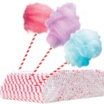 Btonnets de barbe  papa en papier 6 / 270mm - blanc et rouge 500 pcs.