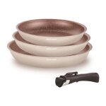 Batterie de cuisine - tous feux dont induction - arthur martin - am4754 - set de 3 poeles - 20 - 24 - ...