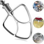 Batteur plat en acier inoxydable 4. 5 - 5qt - fouet pour kitchenaid robot p�tissier convient aux mixeurs ...