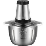 Bazywtyh - hachoir �lectrique en acier inoxydable 2l, 2 vitesses, 4 lames, pour viande, fruits, l�gumes, ...