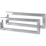 Cmd055 2 �querres de fixation en inox bross� pour plan de vasque, equerres pour lavabo 55x15x3cm, equerres ...