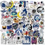 Bebusingoto lot de 100 autocollants astronautes en vinyle tanche pour bouteille d'eau, ordinateur portable, ...