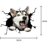 Bebusingoto 2 pcs vinyle animaux autocollant de voiture husky chien d�calque �tanche amovible d�cor de ...