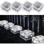 Bebusingoto 7 x 7 x 5 cm lot de 4 briques solaires  lumire blanche froide en pvc avec capteur de lumire, ...