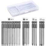 Bebusingoto embouts de tournevis 21 pi�ces, embout de vissage magnetique 100mm long, torx t6 - t40, hexagonal ...