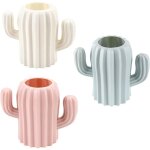 Bebusingoto porte - stylo rond en plastique, 3 pi�ces pot a pinceau de maquillage, cactus organisateur ...