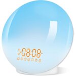 Bebusingoto r�veil lumineux, radio r�veil simulateur d'aube et cr�puscule 20 niveaux de luminosit� 7 ...