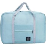 Bebusingoto sac de sport pliable pour voyage, sac de sport avec compartiment pour trolley (bleu)