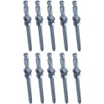 Beijiyi - 10x boulon vis d'ancrage filetage long, goujon  expansion - m8x120mm - en acier zingu - pour ...