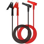 Beijiyi - 2 pcs de test multimtre,  angle droit vers pinces crocodiles fils de cble de test souples ...