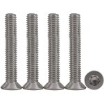 Beijiyi - 25 pi�ces m4 x 45 vis � t�te frais�e vis torx en acier inoxydable 304 vis � m�taux entra�nement ...