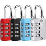 Beijiyi - 4 pcs cadenas code 4 chiffres, petit cadenas casier cadenas valise a code en alliage de zinc(argent ...