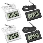 4 pcs thermomtre rfrigrateur , thermomtre lcd numrique avec sonde tanche pour rfrigrateur conglateur ...
