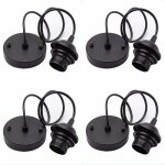 Beijiyi - 4 pices kit de lustre vintageporte lampe edison vintage avec cble de 100mm pour suspension ...