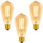 Beijiyi - ampoule e27 vintage st64 dimmable 40w blanc chaud 2200k, 400lm, ac 220v, ampoule � incandescence ...