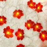 Beijiyi - couronne d'automne, dcoration d'automne, 10 guirlandes lumineuses, guirlande de feuilles d'automne, ...