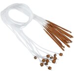 Beijiyi - lot de crochets tunisiens afghans - crochets � crochet avec extr�mit�s en perles - en bois ...