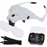 Lunette de loupe avec 2 lumires led 5 lentilles lunette loupe grossissante 1. 0x, 1. 5x, 2. 0x, 2. 5x, ...