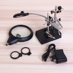 Troisime main loupe pour souder avec grossissements de 2. 5x, 5x et 8x lampe loupe avec des pinces crocodile, ...
