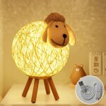 Beijiyi - veilleuse led, lampe de chevet en rotin de mouton, projecteur de veilleuse pour enfants, veilleuse ...