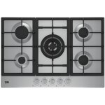 Beko haw752c5sx table de cuisson encastrable 75 cm 5 br�leurs � gaz acier inoxydable