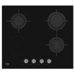Beko - table de cuisson mixte 60cm 4 feux 1200w noir hilm64222sv