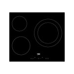 Beko table de cuisson vitrocramique 3 foyers commandes sensitives timer double ring