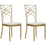 Lot de 2 chaises de salle � manger girard m�tal dor�