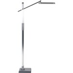 Lampadaire argent� en mat�riaux synth�tiques 144 cm � led bras r�glable aquarius
