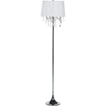 Lampadaire blanc en mtal 170 cm e27 max 40w abat - jour  cristaux elegant evans