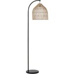Lampadaire boho en rotin abat - jour ouvert bras m�tallique 165 cm naturel bernica