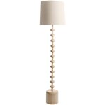 Beliani - lampadaire classique en m�tal avec abat - jour en tissu perl� marron clair krios