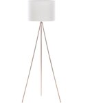 Beliani - lampadaire design trépied blanc et cuivré en tissu et métal avec abat - jour type cylindre ... Beliani - lampadaire design trépied blanc et cuivré en tissu et métal avec abat - jour type cylindre ...