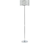 Lampadaire glamour design en m�tal argent� avec abat - jour orn� de cristaux e27 max 60w �clairage �l�gant ...