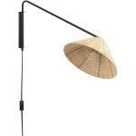Beliani - lampe applique murale avec abat - jour sur axe en rotin et m�tal naturel palena