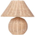 Beliani - lampe à poser ton clair en métal et rotin 31 cm abat - jour conique socle rond cinder Beliani - lampe à poser ton clair en métal et rotin 31 cm abat - jour conique socle rond cinder