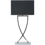 Beliani - lampe � poser en m�tal chrom� abat - jour rectangulaire noir en polycoton yasuni