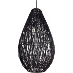 Lampe pendante forme de cage fait � la main naturel japandi abat - jour en cordes de coton noir anotto ...