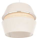 Lampe pendante moderne abat - jour raphia en tissu lin beige atoyac
