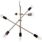 Lustre design industriel en mtal effet bronze pour 7 ampoules filament e27 40w solution clairage pour ...
