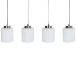 Beliani - lampe suspendue design industriel minimaliste 4 abat - jours en verre blanc et structure en ... Beliani - lampe suspendue design industriel minimaliste 4 abat - jours en verre blanc et structure en ...