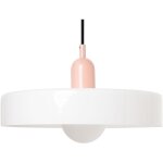 Beliani - lampe suspendue moderne en verre abat - jour rond blanche paala