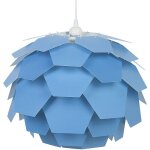 Beliani - lampe de suspension 40 cm e27 max 60w en synth�tique bleu c�ne de pin d�co segre