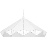 Luminaire glamour lampe suspension en m�tal blanc brillant � reliefs g�om�triques e27 max. 40w pour salle ...