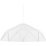 Lampe suspension design en mtal blanc motif  triangles e27 max. 40w style futuriste pour salon ou salle ...