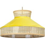 Lampe à suspension lumière douce abat - jour en coton rotin naturel et jaune batali Lampe à suspension lumière douce abat - jour en coton rotin naturel et jaune batali