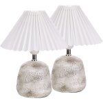 Beliani - lampes de table en céramique gris clair synthétique abat - jour conique 32 cm de chevet lot ... Beliani - lampes de table en céramique gris clair synthétique abat - jour conique 32 cm de chevet lot ...