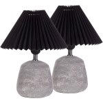 Beliani - lampes de table en cramique grise et synthtique abat - jour conique 32 cm de chevet lot de ...