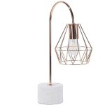 Beliani - lampe  poser arc 50 cm design glamour abat - jour type cage en mtal cuivr et base effet ...